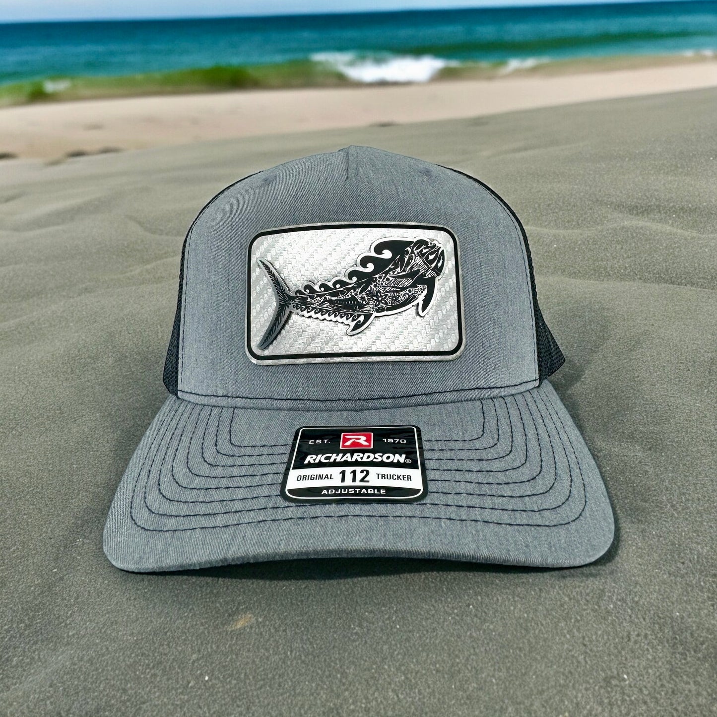 Dolphin Tribal Dual Layer Trucker Hat | Fish Hat | Fish Art Hat | Dolphin Fish Art | Fishing Gift | Fishing Hat | Gifts for Men | Gifts for Women | Dolphin Fish Hat